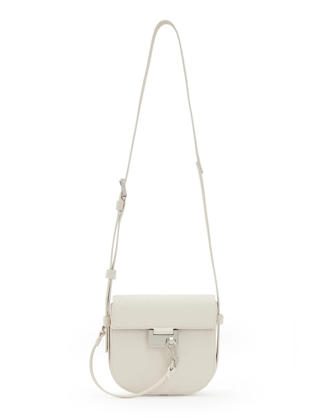 AllSaints Ida Leather Crossbody Bag Pampas White